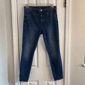 GAP 1969 Women's Dark Indigo Blue Skinny Mid-rise Jeans Size 12/31 Regular